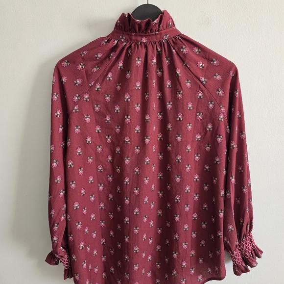 Tuckernuck Women's Mulberry Half Drop Schuyler Long Sleeve Blouse Size Medium - Picture 5 of 7